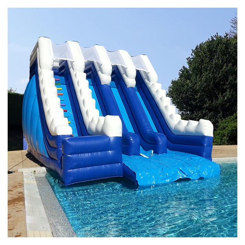 Toboggan Gonflable Aquatique 3 pistes pour piscine