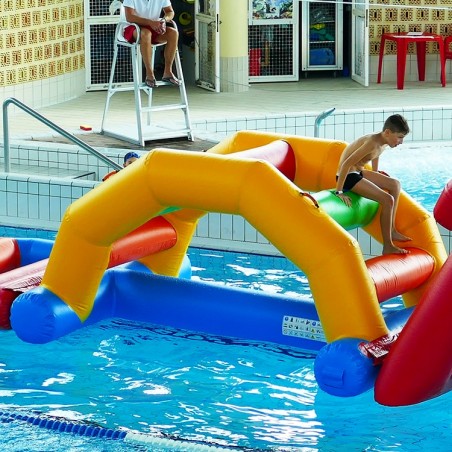 Jeu Gonflable Aquatique - Pont en X - Jeu pour Piscine - Air et Volume