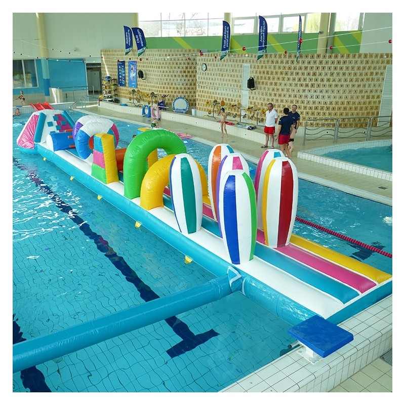 Structure Gonflable Aquatique pour piscine : Parcours Couleurs GM