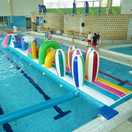 Structure Gonflable Aquatique pour piscine : Parcours Couleurs GM