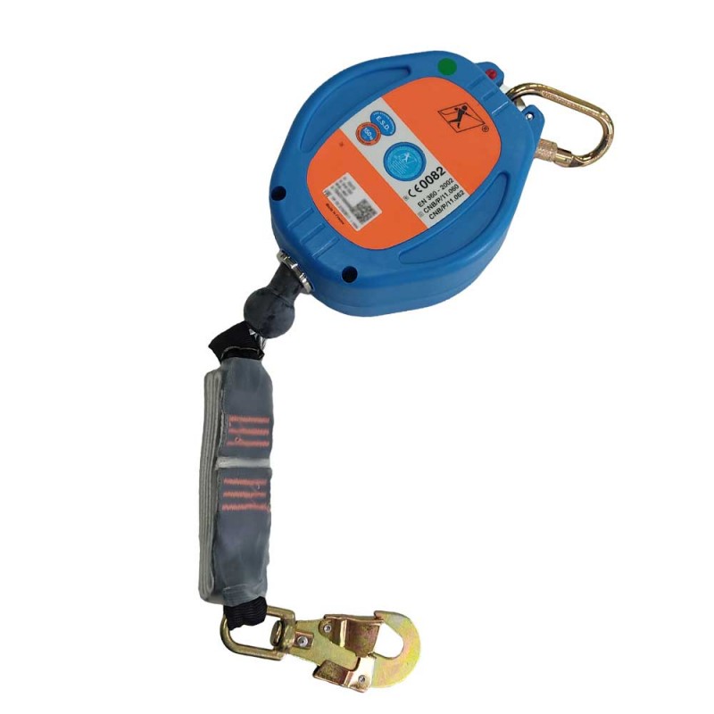 Dispositif Anti-chute Rétractable 3-20m Avec Harnais - Sécurité Professionnelle Pour Travaux En Hauteur (150kg Max, Vert, 10m)