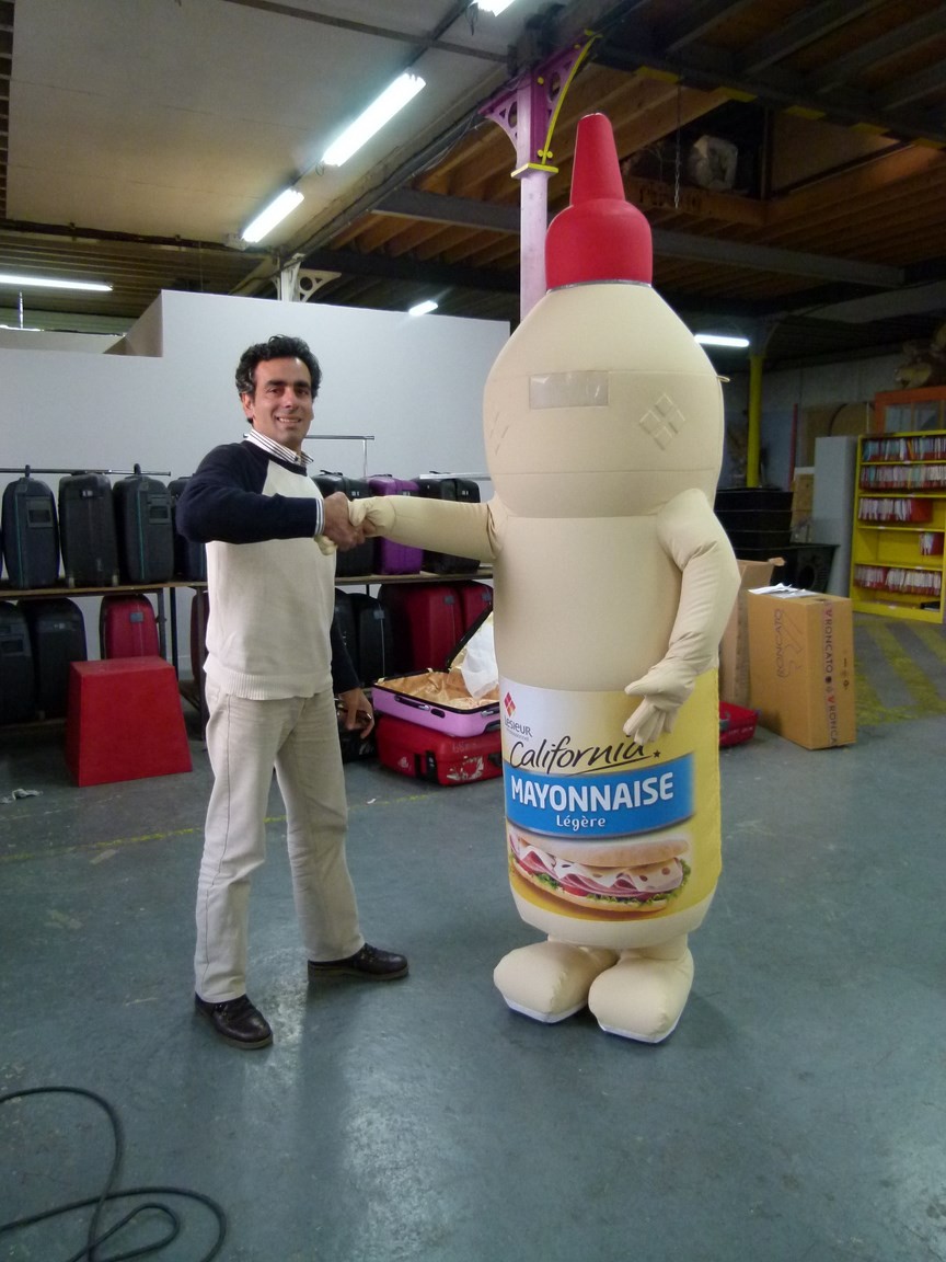 Costume Gonflable de Packaging - Bouteille Mayonnaise Lesieur